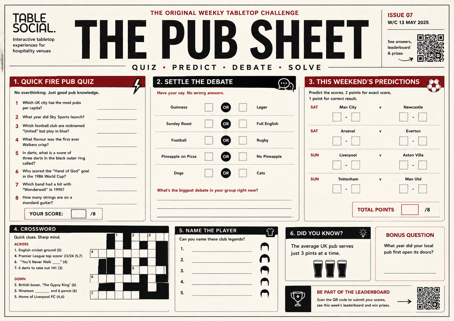 THE PUB SHEET